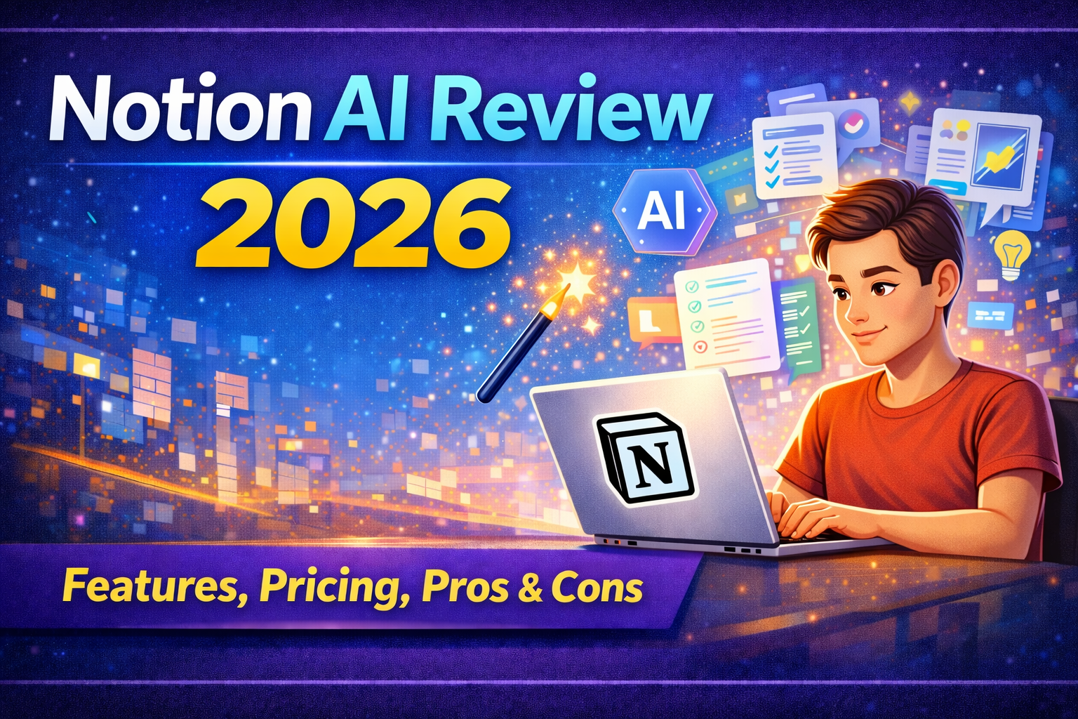 Honest Notion AI Review covering features, pricing, pros, cons, and real use cases. Find out if Notion AI is worth it for beginners in 2026.